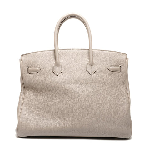 HERMES Birkin 35 Togo Gris Asphalt A Stamp Handbag beige WS26493