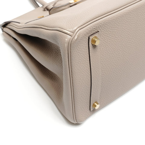 HERMES Birkin 35 Togo Gris Asphalt A Stamp Handbag beige WS26493