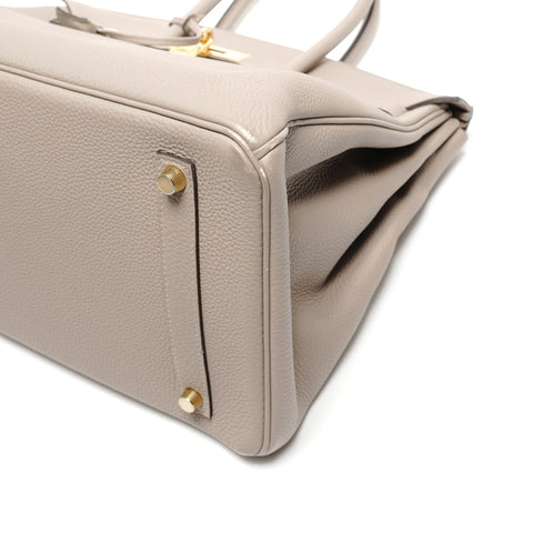HERMES Birkin 35 Togo Gris Asphalt A Stamp Handbag beige WS26493