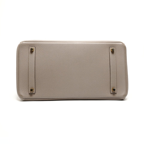 HERMES Birkin 35 Togo Gris Asphalt A Stamp Handbag beige WS26493