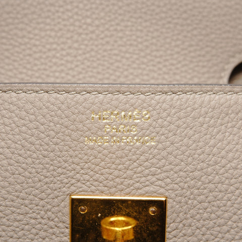 HERMES Birkin 35 Togo Gris Asphalt A Stamp Handbag beige WS26493