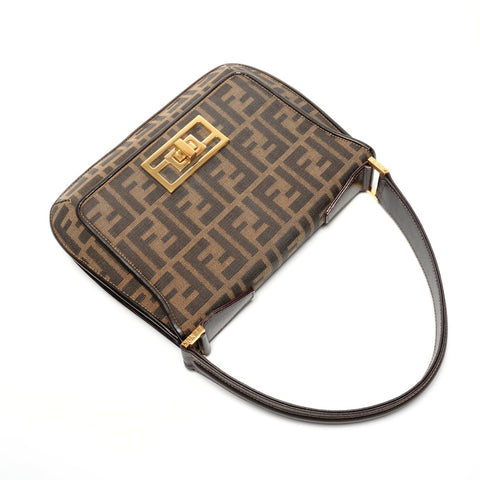 FENDI Zucca canvas with FF logo Handbag Brown WS26497