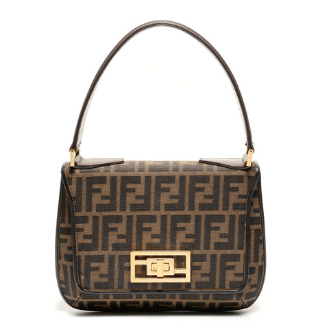 FENDI Zucca canvas with FF logo Handbag Brown WS26497