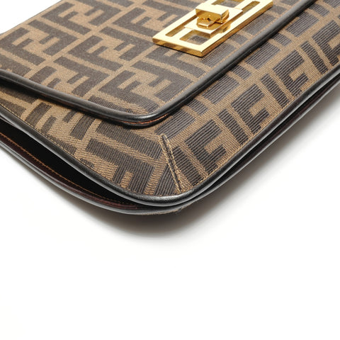 FENDI Zucca canvas with FF logo Handbag Brown WS26497
