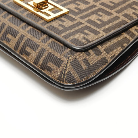 FENDI Zucca canvas with FF logo Handbag Brown WS26497