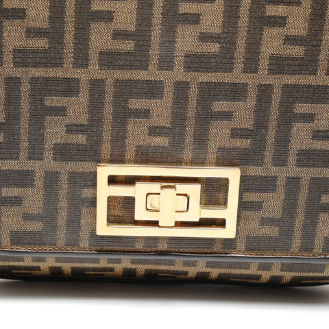 FENDI Zucca canvas with FF logo Handbag Brown WS26497