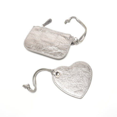 BALENCIAGA Le Cagoule Metallic Shoulder Bag Silver WS26499