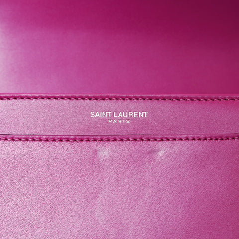 YVES SAINT LAURENT Solferino 小号挎包带 YSL 徽标金属银色单肩包粉色 WS26509