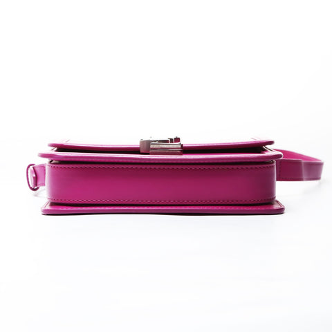 YVES SAINT LAURENT Solferino 小号挎包带 YSL 徽标金属银色单肩包粉色 WS26509