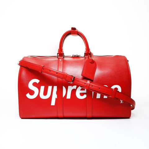 LOUIS VUITTON ×Supreme Epi Keepall 45 Bandouliere M53419 2017 Boston bag Red WS26510