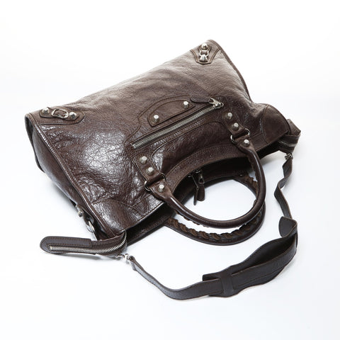 BALENCIAGA 2way Classic City Handbag Brown WS26512