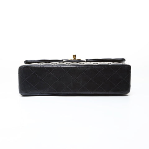 CHANEL Lambskin Matelasse Double Flap 9.8" 15th Series 2011 Shoulder Bag black WS26513