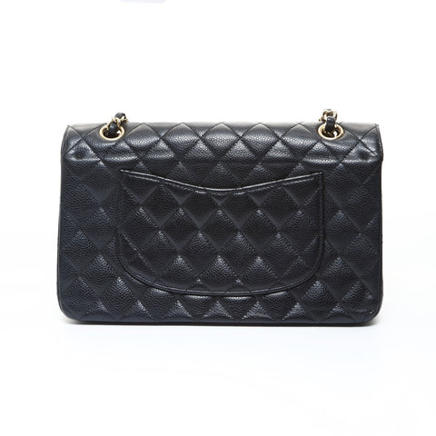 CHANEL Double Flap Matelasse 9.8" Caviar Skin 21 Series 2015-2016 Shoulder Bag black WS26514