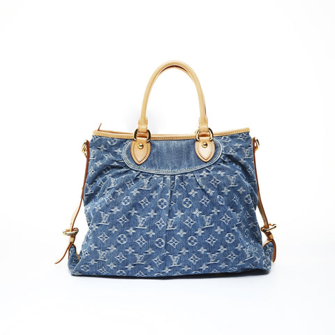 LOUIS VUITTON Neocavi MM Monogram Denim M95349 2007 Shoulder Bag blue WS26515