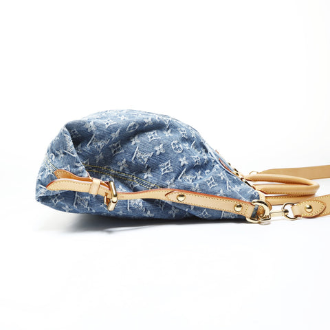 LOUIS VUITTON Neocavi MM Monogram Denim M95349 2007 Shoulder Bag blue WS26515