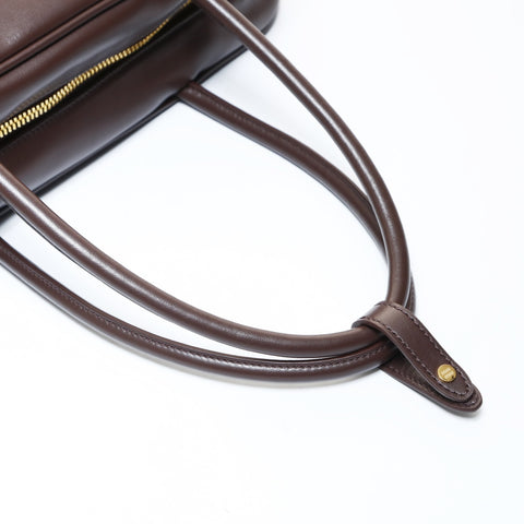 Miu Miu Nappa Leather Beau Logo Bowling Bag Shoulder Bag Brown WS26516