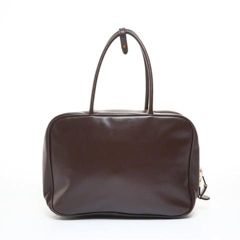 Miu Miu Nappa Leather Beau Logo Bowling Bag Shoulder Bag Brown WS26516