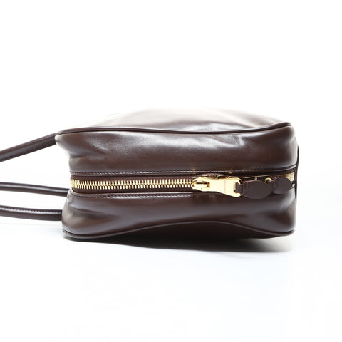 Miu Miu Nappa Leather Beau Logo Bowling Bag Shoulder Bag Brown WS26516