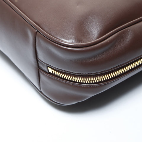 Miu Miu Nappa Leather Beau Logo Bowling Bag Shoulder Bag Brown WS26516