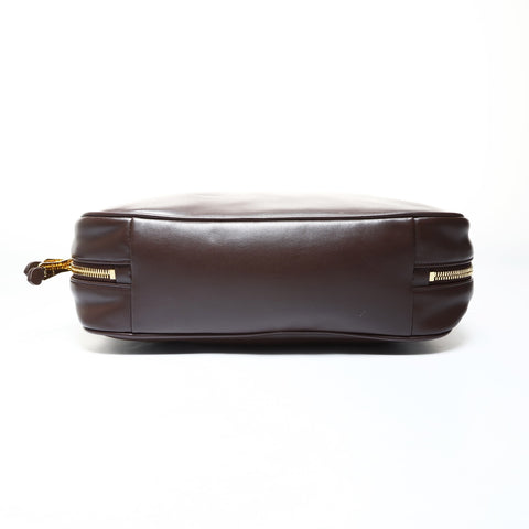 Miu Miu Nappa Leather Beau Logo Bowling Bag Shoulder Bag Brown WS26516