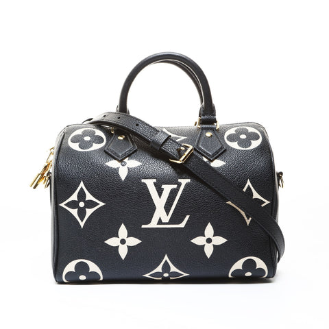 LOUIS VUITTON Speedy Bandouliere 25 Two-tone Monogram Empreinte M58947 Boston bag black WS26518