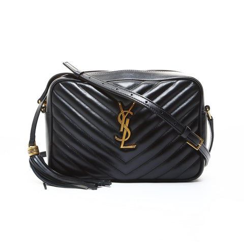 YVES SAINT LAURENT Lucasandra V-stitch YSL logo Shoulder Bag black WS26520