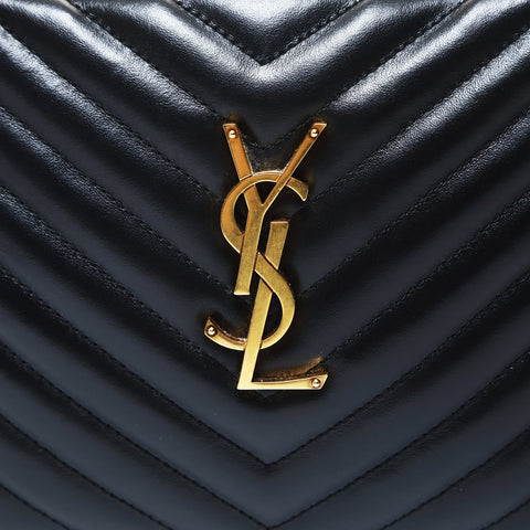 YVES SAINT LAURENT Lucasandra V-stitch YSL logo Shoulder Bag black WS26520