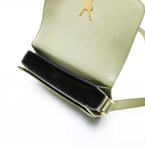 YVES SAINT LAURENT Solferino Leather Small Camera Bag Shoulder Bag green WS26525