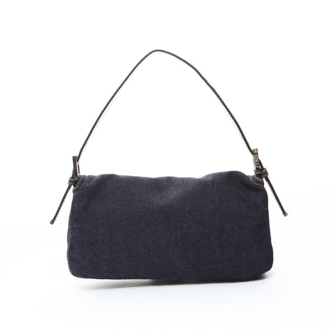 FENDI Denim Mamma Bucket One Belt Shoulder Bag blue WS26526