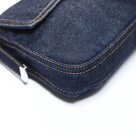 FENDI Denim Mamma Bucket One Belt Shoulder Bag blue WS26526