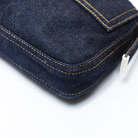 FENDI Denim Mamma Bucket One Belt Shoulder Bag blue WS26526