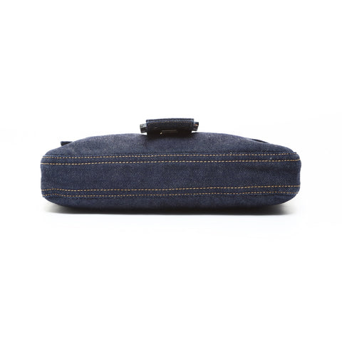 FENDI Denim Mamma Bucket One Belt Shoulder Bag blue WS26526