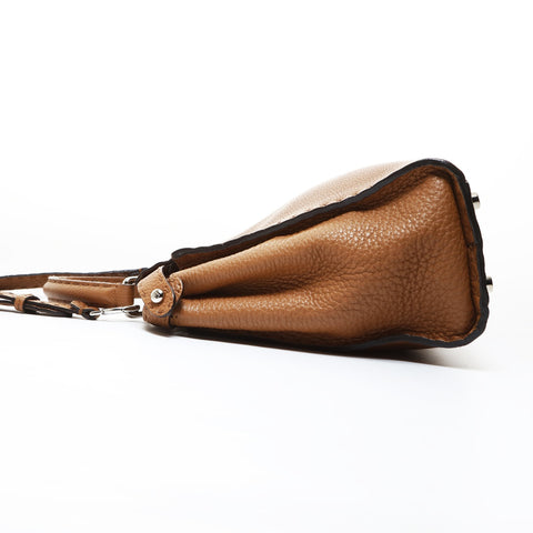FENDI Peekaboo Wave Selleria 2way Shoulder Bag Brown WS26531