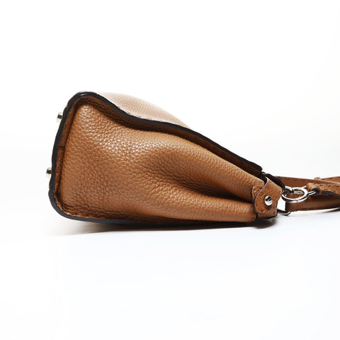 FENDI Peekaboo Wave Selleria 2way Shoulder Bag Brown WS26531