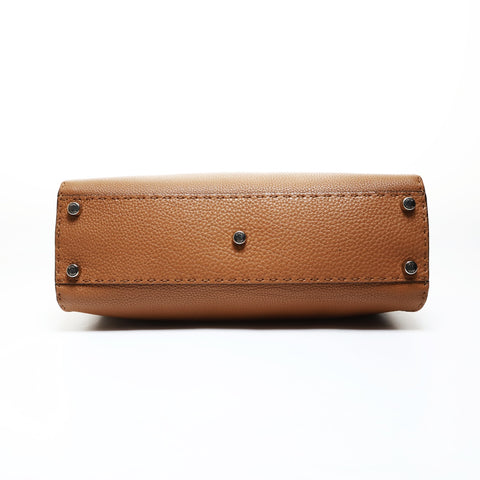 FENDI Peekaboo Wave Selleria 2way Shoulder Bag Brown WS26531