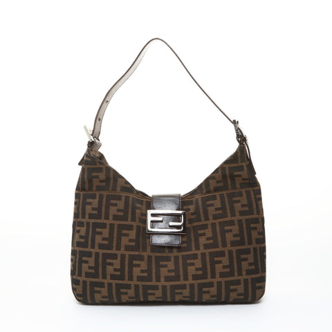 FENDI Zucca canvas Shoulder Bag Brown WS26533