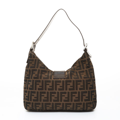 FENDI Zucca canvas Shoulder Bag Brown WS26533