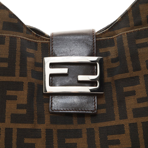 FENDI Zucca canvas Shoulder Bag Brown WS26533