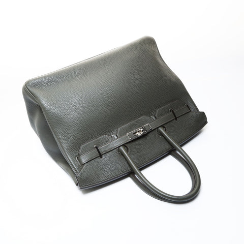 HERMES Birkin 35 Togo □P stamp 2012 Handbag khaki WS26540