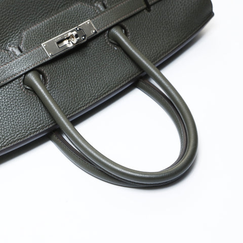 HERMES Birkin 35 Togo □P stamp 2012 Handbag khaki WS26540