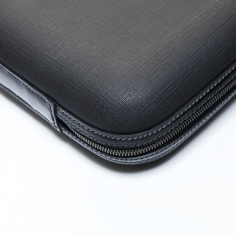GUCCI Interlocking G Leather Briefcase Business Bag Handbag black WS26541