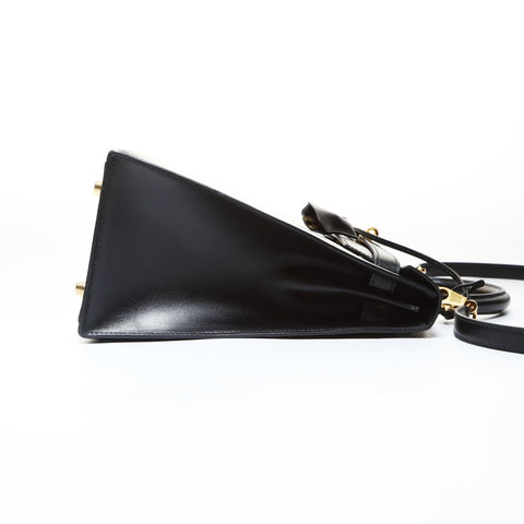 HERMES 1994 Kelly 32 with X stamp Handbag black WS26546