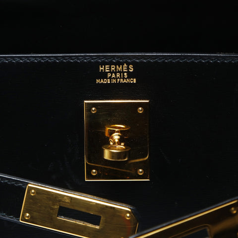 HERMES 1994 Kelly 32 with X stamp Handbag black WS26546