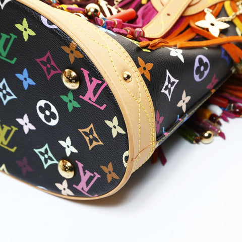 LOUIS VUITTON Multicolor Monogram Bucket Bag with Fleurage Pouch, M40110, 2006 Handbag black WS26548