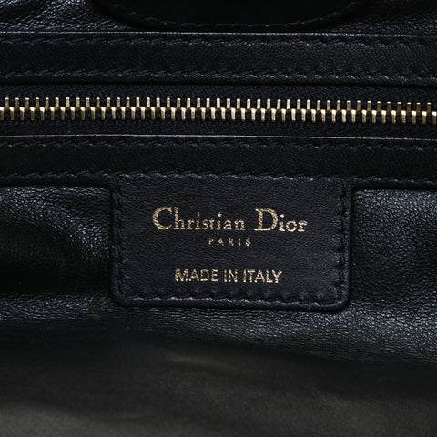 Christian Dior Leather Gathered 2way Tote Bag black WS26549