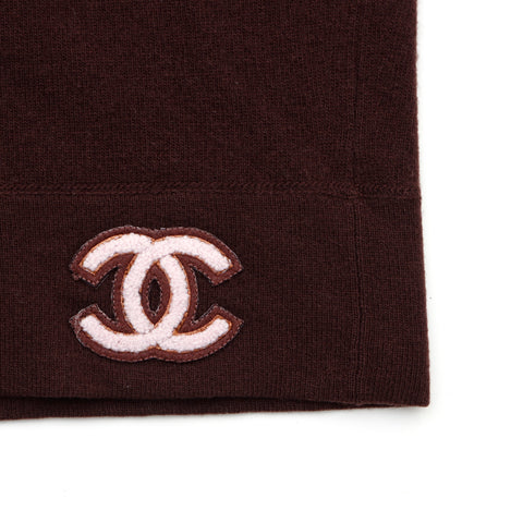 Chanel Coco Mark Size 38 2001 Pullover Cashmere Brown WS2654