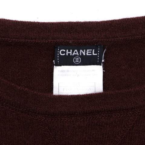 Chanel Coco Mark Size 38 2001 Pullover Cashmere Brown WS2654