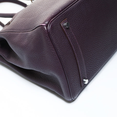 HERMES Birkin 35 Taurillon Clemence □J stamp 2006 Handbag purple WS26550
