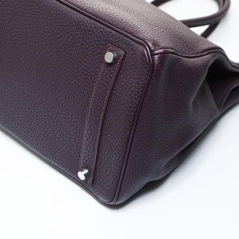 HERMES Birkin 35 Taurillon Clemence □J stamp 2006 Handbag purple WS26550