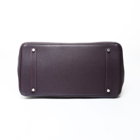 HERMES Birkin 35 Taurillon Clemence □J stamp 2006 Handbag purple WS26550